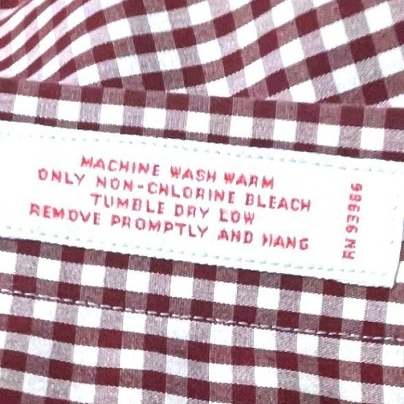 Brooks Brothers Mens XL Maroon Gingham Button Shirt Traditional Fit Non Iron - Picture 5 of 10